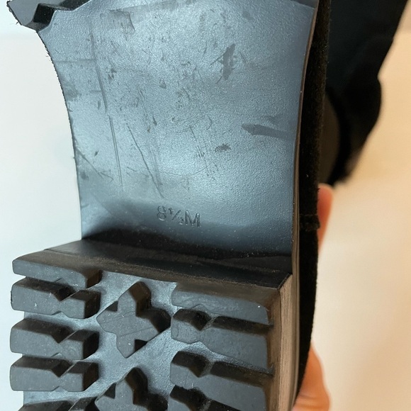 Talbots Tish Black Suede Faux Fur Insulated Boots Size 8.5 - Picture 6 of 10